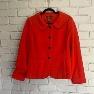NWOT Victor Alfaro Red Pea Coat Classic Tailored Design size 12